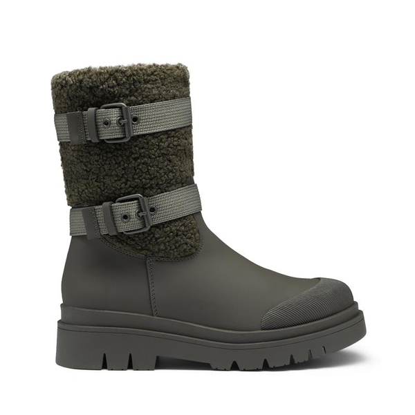 Waterproof Fur Lining Mid Calf Snow Boots - OLIVE GREEN - 1